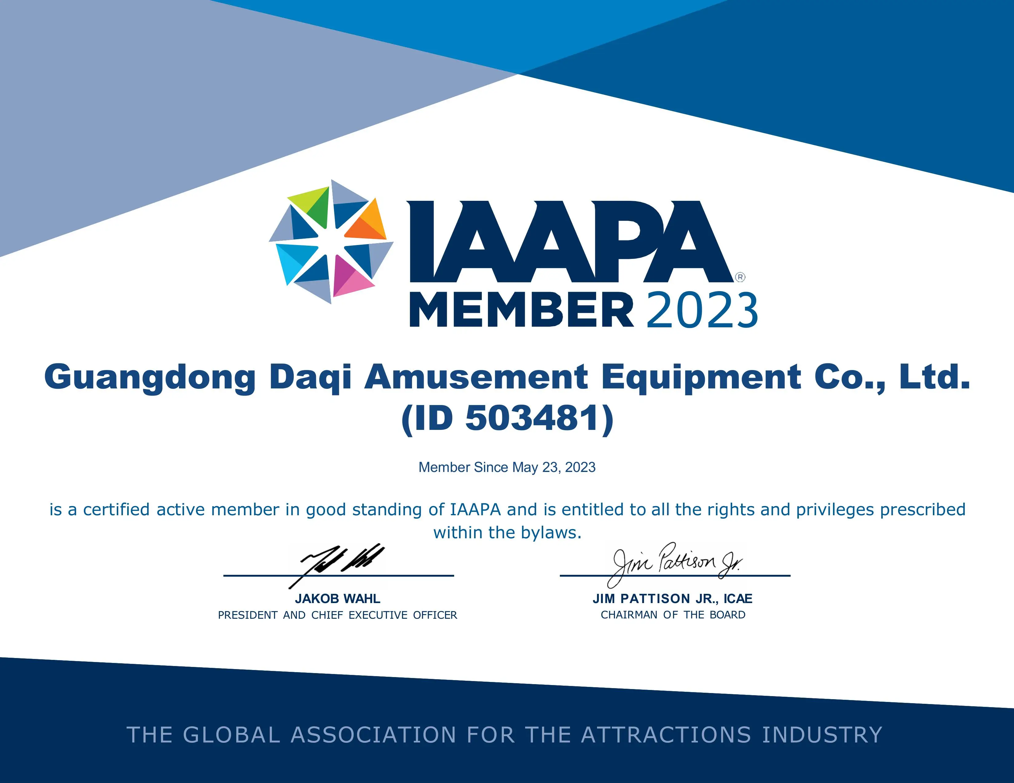 Member Unit of The GlobalAssociation for TheAttractions Industry (AAPA)