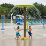 Rotating Waterfall Splash Feature