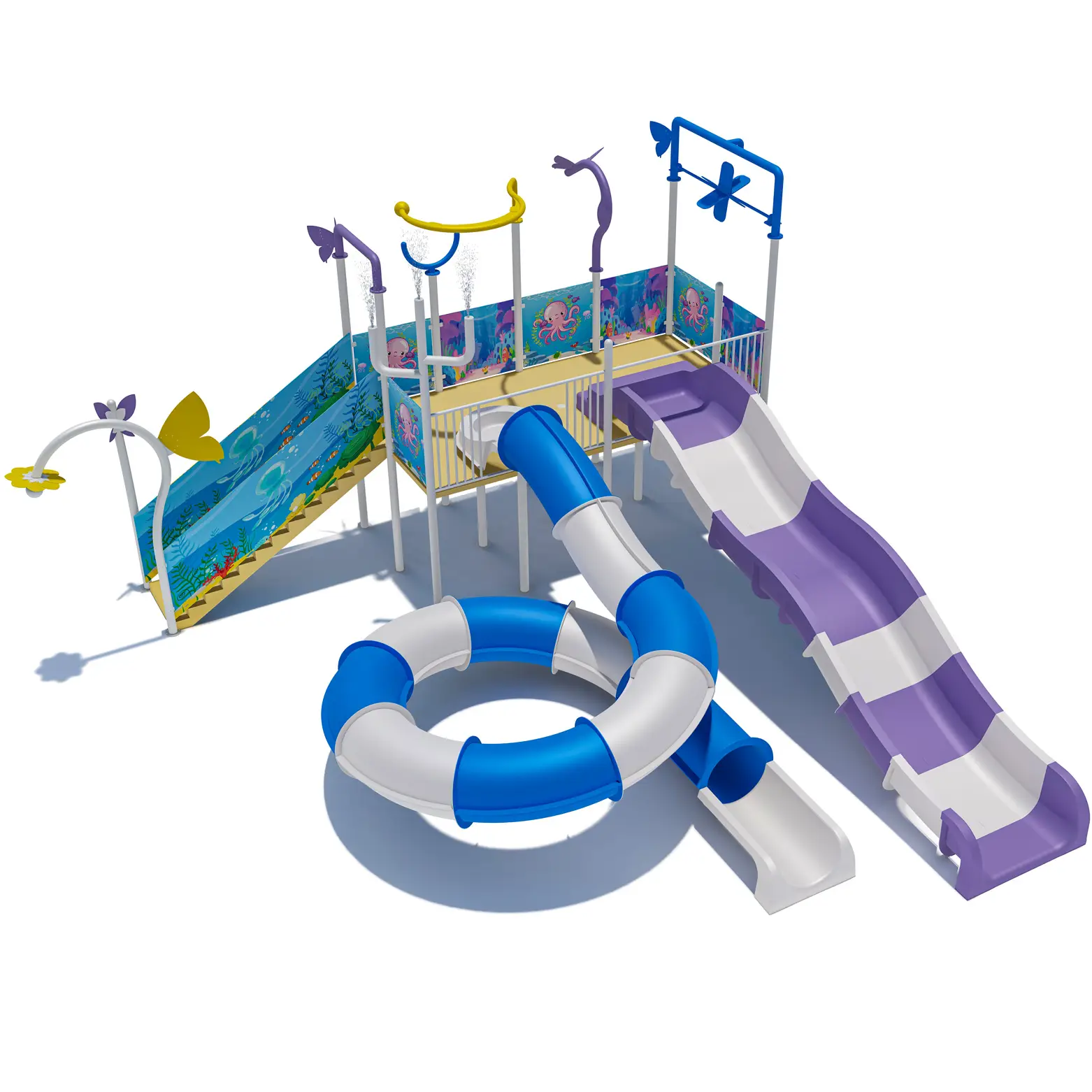 Commercial Ocean Theme Water Slide for Toddlers & Kids
