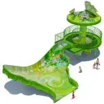 Commercial Butterfly Garden Theme Water Slide for Kids