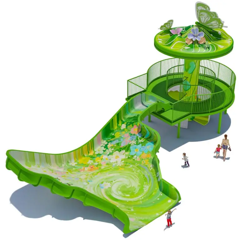 Commercial Butterfly Garden Theme Water Slide for Kids
