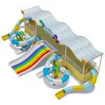 Commercial Ocean Theme Combination Water Slide for Kids