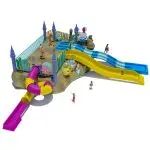 Ocean Castle Theme Combination Water Slide for Kids